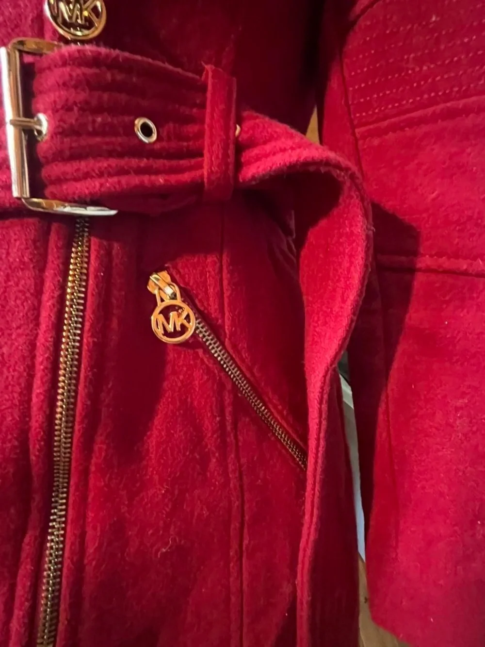 Michael Kors Hot Pink Suede Belted Trench Coat